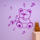 Sticker petit ours musicien