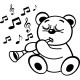 Sticker petit ours musicien