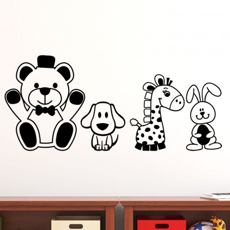 Sticker mignons petits animaux pas cher - Stickers Enfants discount -  stickers muraux - madeco-stickers