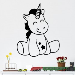 Sticker mignone petite licorne