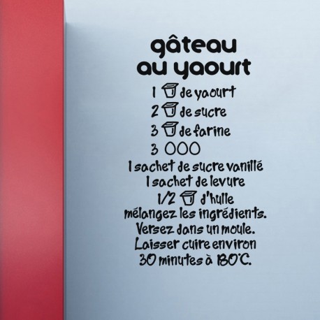 Sticker recette de gâteau au yaourt