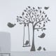 Sticker arbre et oiseaux