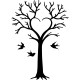 Sticker arbre en coeur et oiseaux