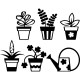 Sticker fleurs en pots