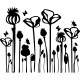 Sticker design fleurs et papillons