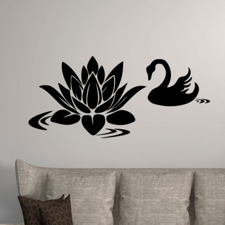 Sticker signe et fleur de lotus