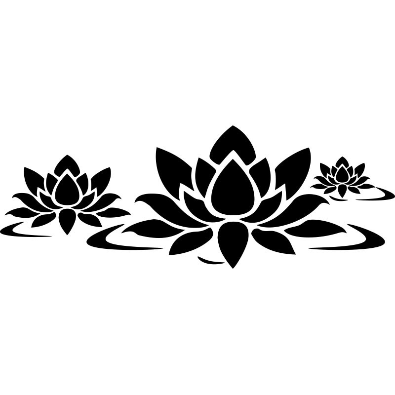 Autocollant Mural Fleur De Lotus - 40x60 Cm, PVC Auto-adhésif, Amovible Et étanche