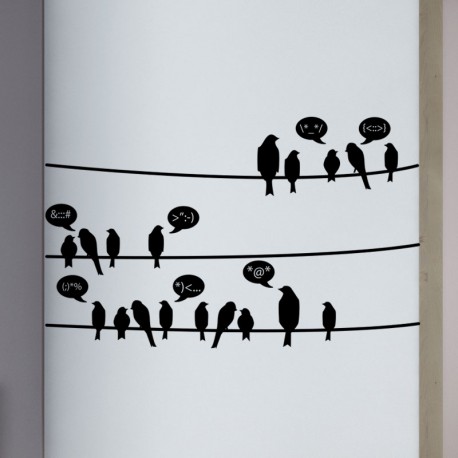 Sticker oiseaux en communication