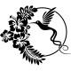 Sticker design fleurs en cercle et oiseau