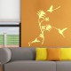 Sticker 3 petits oiseaux et jolies fleurs