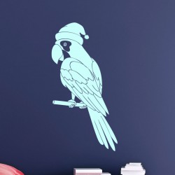Sticker perroquet avec un bonnet