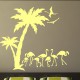 Sticker flamants roses et cocotiers