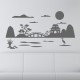 Sticker joli paysage Japonais