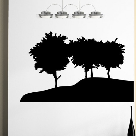Sticker paysage d'arbres
