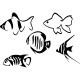 Sticker différents espèces de poissons