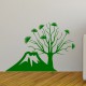 Sticker vue sur montagne volcanique et arbre