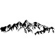 Sticker vue sur des montagnes en chaînes