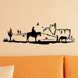 Sticker cow-boys dans le desert