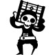 Sticker pirate portant un coffre