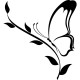 Sticker papillon sur une tige de plante