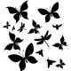 Sticker papillons et mouches