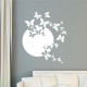 Sticker papillon en pleine lune