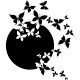 Sticker papillon en pleine lune