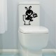 Sticker lapin au toilette