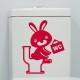 Sticker lapin au toilette