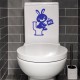 Sticker lapin au toilette