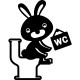 Sticker lapin au toilette