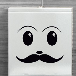 Sticker design visage au moustache
