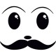 Sticker design visage au moustache