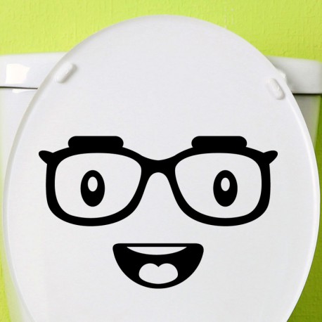 Sticker visage marrant  avec des lunettes