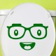 Sticker visage marrant  avec des lunettes