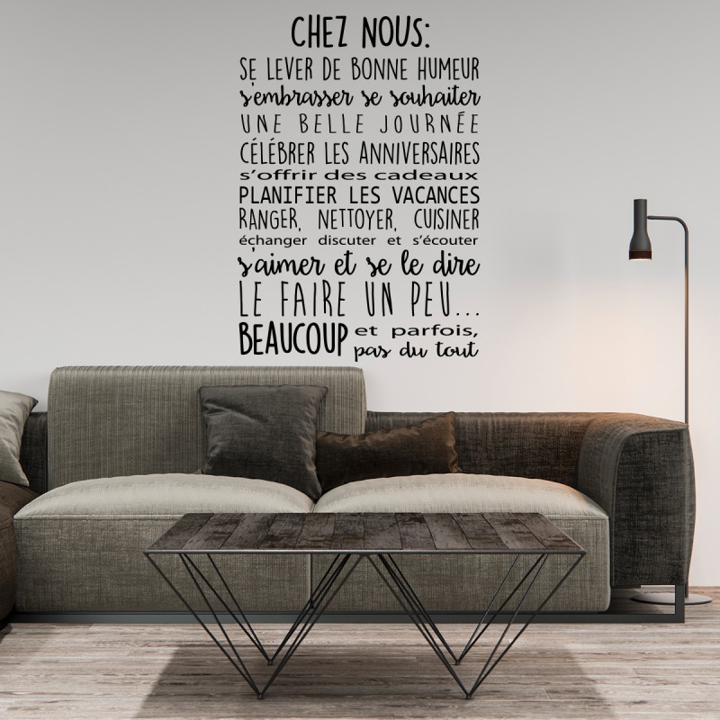 artzy Autocollant Vinyl Stickers Muraux Citations Maison - Yourself - Noir  à prix pas cher