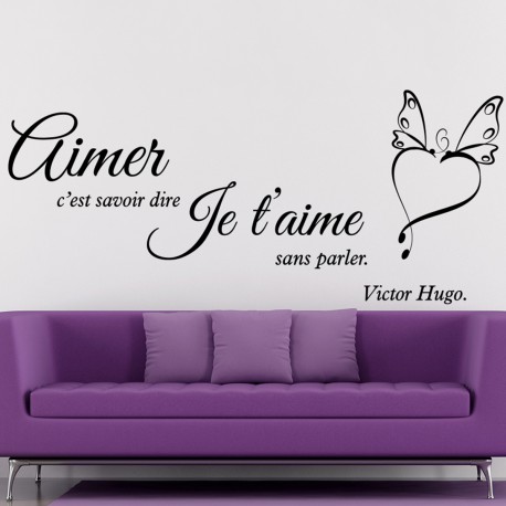 Sticker citation aimer selon Victor Hugo