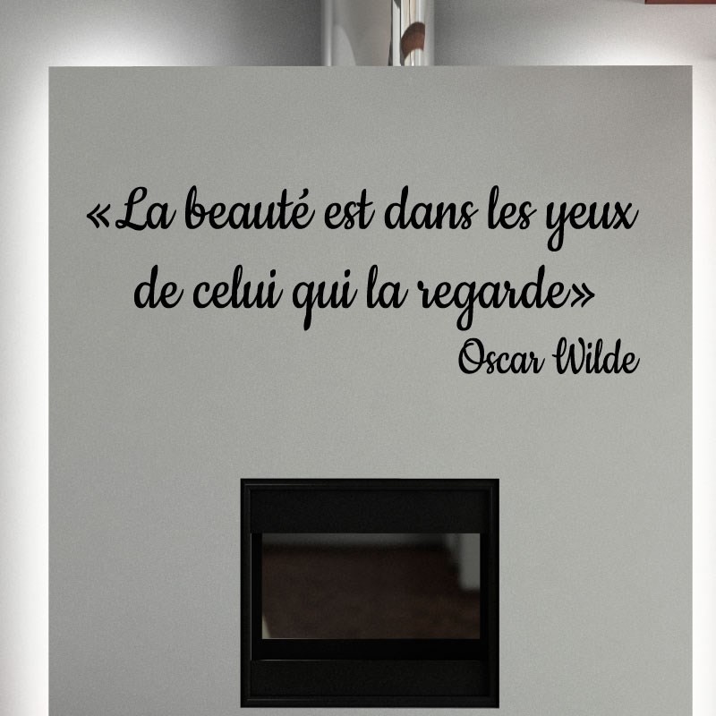 Stickers autocollants Beauté - Phrase d'Oscar Wilde déco intérieure