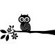 Sticker petit hibou sur une branche