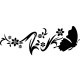 Sticker jolies fleurs et mignon papillon