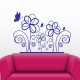 Sticker petits papillons et grandes fleurs