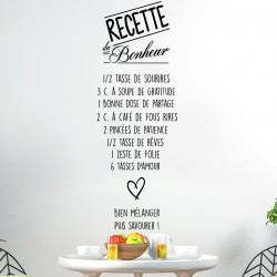 Sticker citation Recette du bonheur