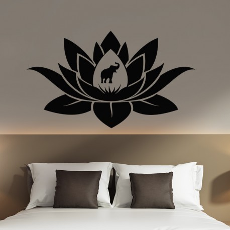 Sticker éléphant dans une lotus