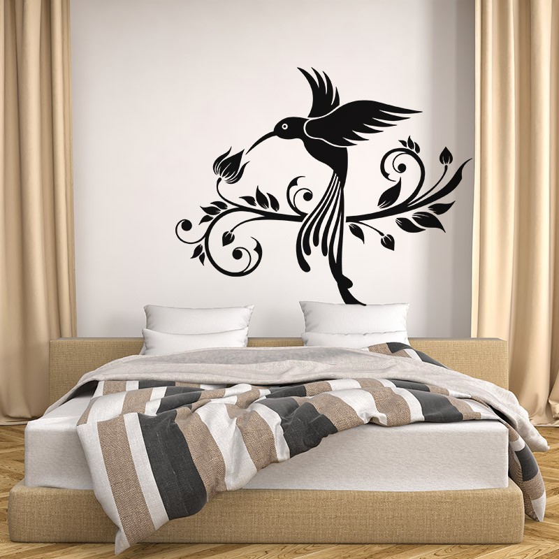 Style frais bureau à domicile sticker mural oiseaux plume - Temu