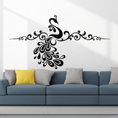 Sticker mural plante en forme d'oiseaux pas cher - Stickers Baroque  discount - stickers muraux - madeco-stickers