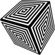Sticker mural design cube 3D