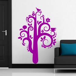 Sticker mural design plante