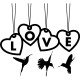 Sticker mural love & birds
