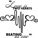 Sticker mural love is two hearts beating as one