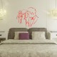 Sticker mural baiser romantique